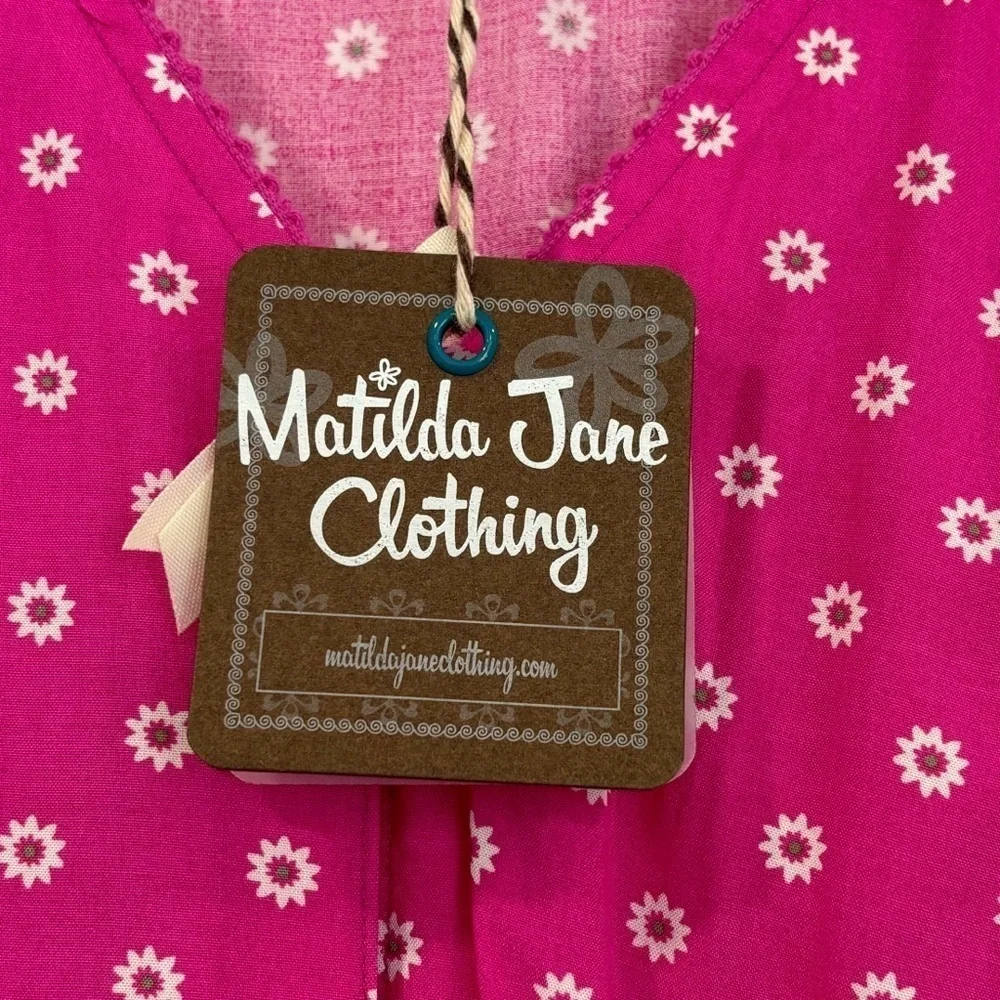Matilda Jane Fuchsia Pink Polka Dot Fit-and-Flare Dress